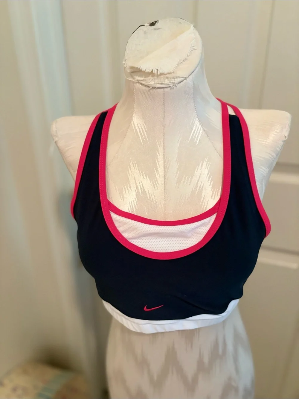 Nike Navy Sports Bra with Pink Trim L 12-14